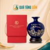 Bình hút lộc in logo men xanh dương Mã Đáo Thành Công vẽ vàng 26cm QTG-BHL01