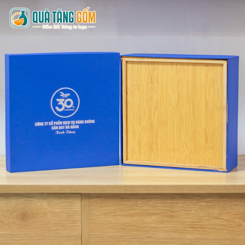 Bộ 4 hũ mứt quà tặng in logo dáng tròn vẽ hoa đào hồng QTG-KM01 - Ảnh 13