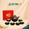 Bộ ấm chén tử sa quà tặng in logo dáng quả cam QTG-AC07