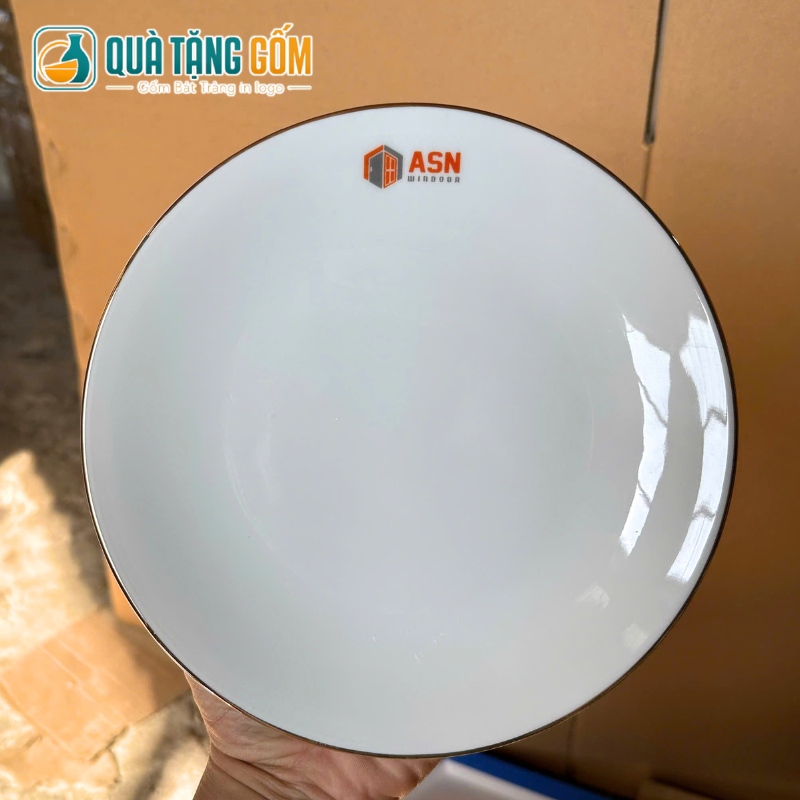 Bộ bát đĩa gốm sứ in logo quà tặng 10 món cơ bản QTG-BD01 - Ảnh 6
