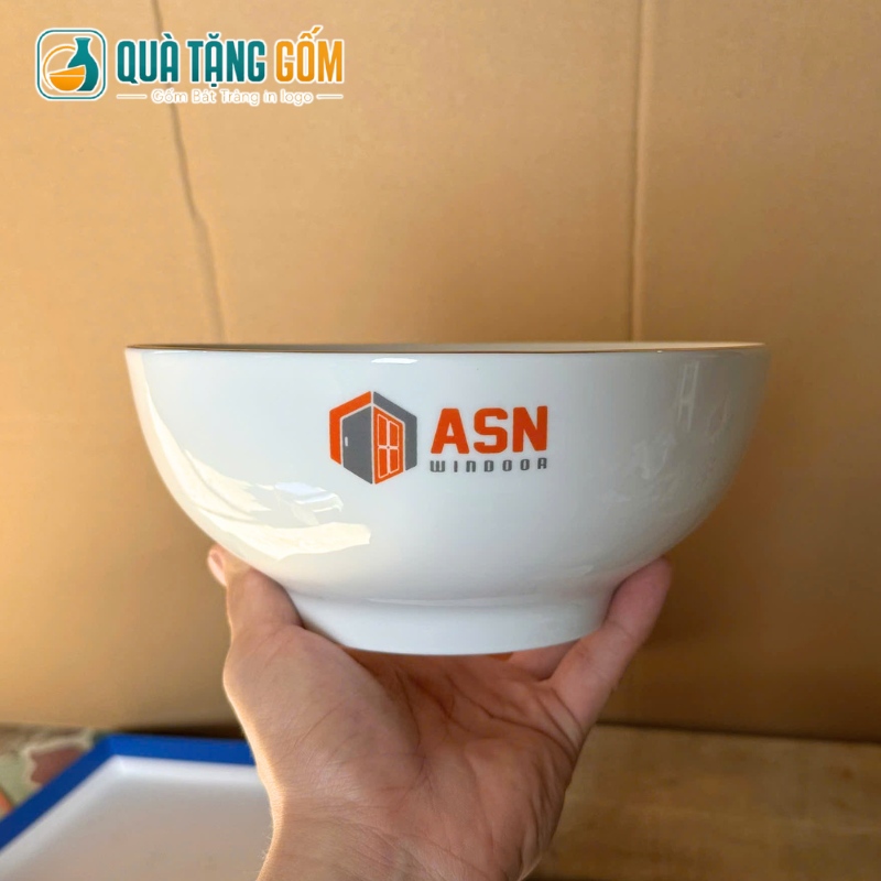 Bộ bát đĩa gốm sứ in logo quà tặng 10 món cơ bản QTG-BD01 - Ảnh 4