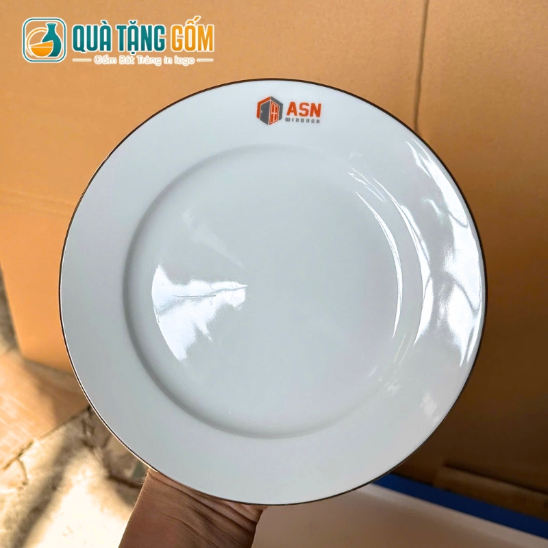 Bộ bát đĩa gốm sứ in logo quà tặng 10 món cơ bản QTG-BD01 - Ảnh 5