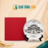 Đĩa sứ biểu trưng quà tặng in hình trụ sở ngân hàng VietinBank vàng kim QTG-DBT02