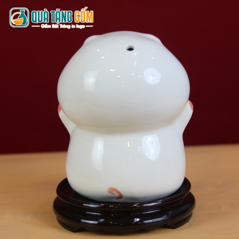Heo đất gốm sứ in logo quà tặng hình má bánh bao QTG-HD02 - Ảnh 5