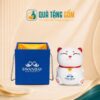 Heo đất gốm sứ in logo quà tặng hình mèo thần tài QTG-HD01